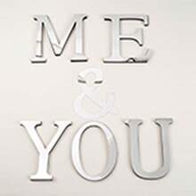 OUTANA Premium 1cm Thick 3D Mirror Wall Letters - Custom Acrylic Alphabet Sign For Wedding Initials, Party Backdrop & Luxury Home Decor (4"/6"/8" Sold Separately) - Silver - View 9
