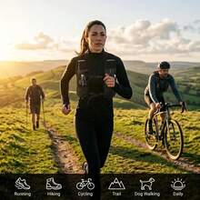 Chaleco de hidratación ligero de 5L para correr, adecuado para trail running, senderismo, maratón y ciclismo - Negro - Ver 2