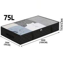 Bolsa de almacenamiento debajo de la cama de 90L/75L, contenedor de almacenamiento debajo de la cama de gran capacidad, con asa reforzada, caja de almacenamiento de tela plegable con ventana transparente, caja de almacenamiento debajo de la cama, caja de almacenamiento de armario, bolsa de almacenamiento plegable debajo de la cama - Multicolor - Ver 15