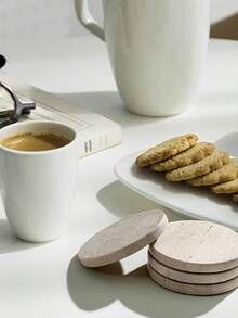 1pc Faux Natural Cave Stone Marble Coaster, -Round Faux Stone Beverage Coaster, Coffee Cup Coaster Set Cup Holder Tea Coaster Milk Tea Coaster Tea Mat, Round Heat-Resistant Insulation Mat Suitable For Desktop, Stain-Resistant Scratch-Resistant, Desktop Protection Mat, Housewarming Wedding Gift, Durable And Elegant - Multicolor - View 7