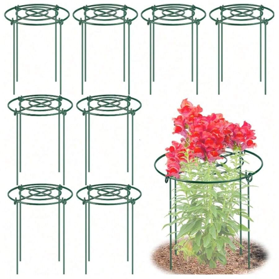 2/1set Pcs Peony Support Stakes Metal Plant Support Cages Flower Support Rings For Peonies Roses Tomatoes Hydrangeas Strawberries Outdoor Patio Garden - One Size Fits All - View 1