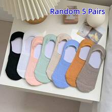 1/5/8/10/12 Pairs Multi-Pack Women's Mesh Summer Thin Solid Color Invisible Socks, Non-Slip Boat Socks, Soft Comfortable Casual Fluffy Socks, Suitable For Daily Outings, Home, Office, Campus, Sports Short Socks - Multicolor - View 8
