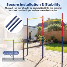 Metal Pull Up Bar 220 Kg Capacity In-Ground Pull Up Bar Station 5 Adjustable Heights For Park School Workout - Red - View 8