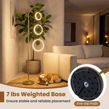 3-Circle Dimmable LED Floor Lamp With Foot Pedal Switch And 3 Color Temperatures - View 10