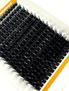 HBZGTLAD 196束 14排 120片 0.05/0.07mm 細熱熔水貂仿毛接睫毛 9-16mm 混長 3D 俄羅斯濃密捲度 D/DD 單根睫毛簇 黑色睫毛 紫色盒裝 - 黑色 - 查看 3