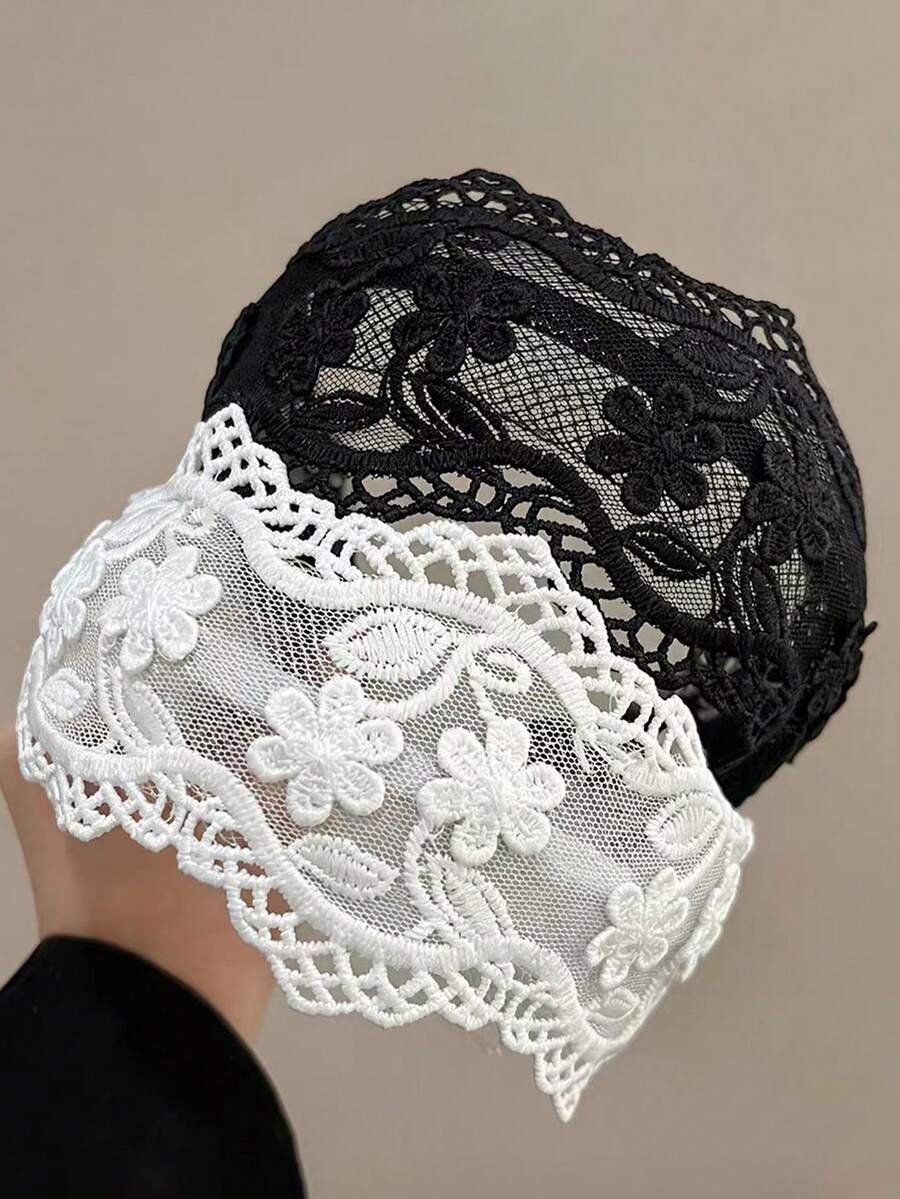1 Stück eleganter koreanischer Stil breiter Spitzen-Haarreif, französischer süßer Mori-Stil Haaraccessoire zum Bändigen von fliegenden Haaren, vielseitiger Haarclip