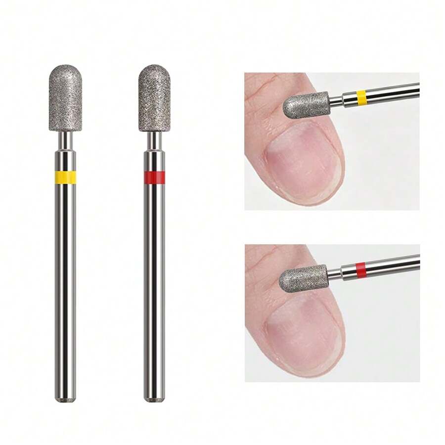 2pcs/Set Diamond Nail Polishing Head, Suitable For Removing Dead Skin And Cuticles, A Professional Nail Tool, Suitable For Beginners And Nail Technicians. - Multicolor - View 1