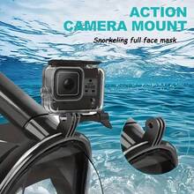 2pcs/Set Adult Full Face Diving Mask With Camera Mount, 180° Panoramic Leak-Proof Anti-Fog Diving Equipment, Beach Essential, Beach Accessory, Pool Float - Multicolor - View 11