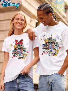 Disney Trip 2026 Castle & Full Character Cartoon Print - Women's White T-shirt - View 1