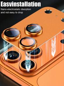 適用於 iPhone 17 Pro Max 相機鏡頭保護貼 - [防碎] [強黏著] [相容手機殼] 金屬後置相機螢幕保護貼 (橘色、銀色、藍色) - A - 查看 5