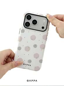 GIIPPA 1個白色底圓點圖案設計手機殼，適用於Phone 17 Pro Max，相容於Phone 16 Pro Max、15 Pro Max、14 Pro Max，韓系高端時尚趣味手機殼，相容於11/12/13/14/15/16 Pro Max Plus，優雅設計男女皆宜，聖誕節、情人節、復活節、婚禮季和生日送女友的完美禮物！ - 白色 - 查看 6