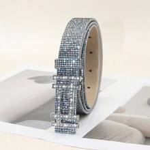 APLCSEY 1pc European And American Fashion Personalized Versatile Sequin Denim Belt With Versatile Design Sense For Women - Sequins - View 9