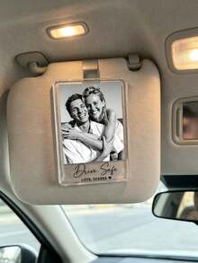 Clip personalizado para parasol de coche con foto de pareja, di "Te amo" mientras conduces, clip de parasol de coche personalizado con foto y texto – Foto y texto personalizados, adecuado como regalo del Día del Padre, regalo de cumpleaños o decoración de coche, un recuerdo preciado para que los hijos se lo den a su padre; también se puede usar como accesorio de boda – Un regalo personalizado único y emotivo. - Multicolor - Ver 6