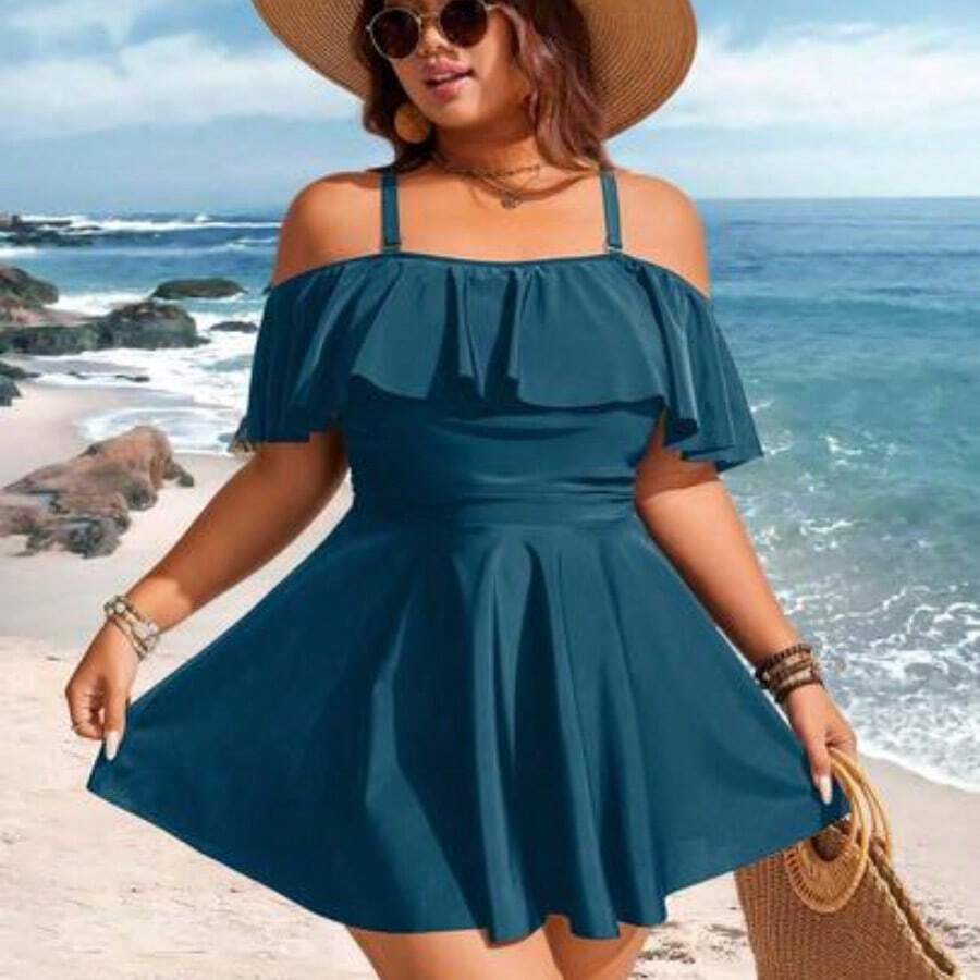 Women Midi Dresses - Blue-green Water - View 1