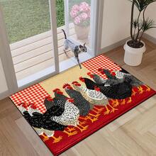 Estampado de Gallo 2D, Alfombra para Puerta de Dormitorio, Alfombra Decorativa Diaria para Suelo, Decoración para Hogar y Porche, Adecuada para Entrada, Porche, Interior - Cubierta de Suelo Suave y Lavable, Adecuada para Sala de Estar, Baño, Dormitorio, Sala de Juegos, Lavandería, Decoración de Dormitorio - Multicolor - Ver 4