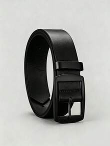 2pcs Black Square Buckle Versatile Men's Belt - 2pcs Black - View 7