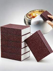 10pcs Emery Sponge Scrubber, Magic Cookware Cleaning Sponge, Dishwashing, Sink Cleaning, Stain Removal, Rust Removal, Pot Brush, Scouring Pad, Kitchen Accessories, Kitchen Supplies, Stain Removal Pot Bottom Black Grime Rust Removal Brush Pot Cleaning Tool (10/5/1) Available - A - View 3