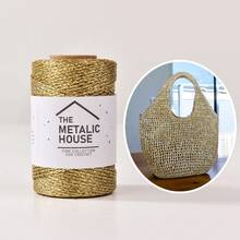 1 Gulungan Benang Glitter Metalik Emas dan Perak 3mm, Benang Rajut Buatan Tangan, 100% Poliester, Cocok untuk Kerajinan Tangan, Merajut, Wig, Merenda, Pembungkus Kado, Dekorasi Pesta, dan Dekorasi Pakaian - Lini produk 3M baru - View 2