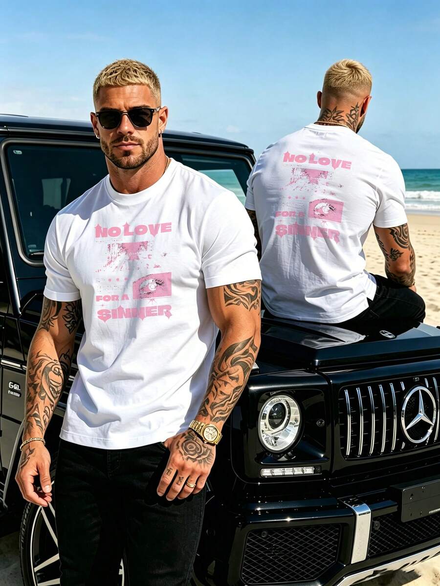 Unisex Oversized Men T-Shirt Comfortable Breathable Summer Tops - 白色 - 查看 1