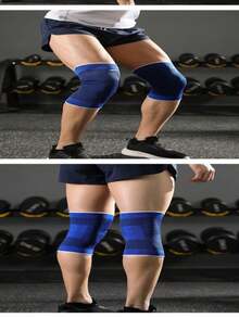 1pc Elastic Knee Sleeve Compression Knee Support, Suitable For Running, Basketball, Gym Workout, Non-Slip Knee Guard, Unisex - Multicolor - View 3