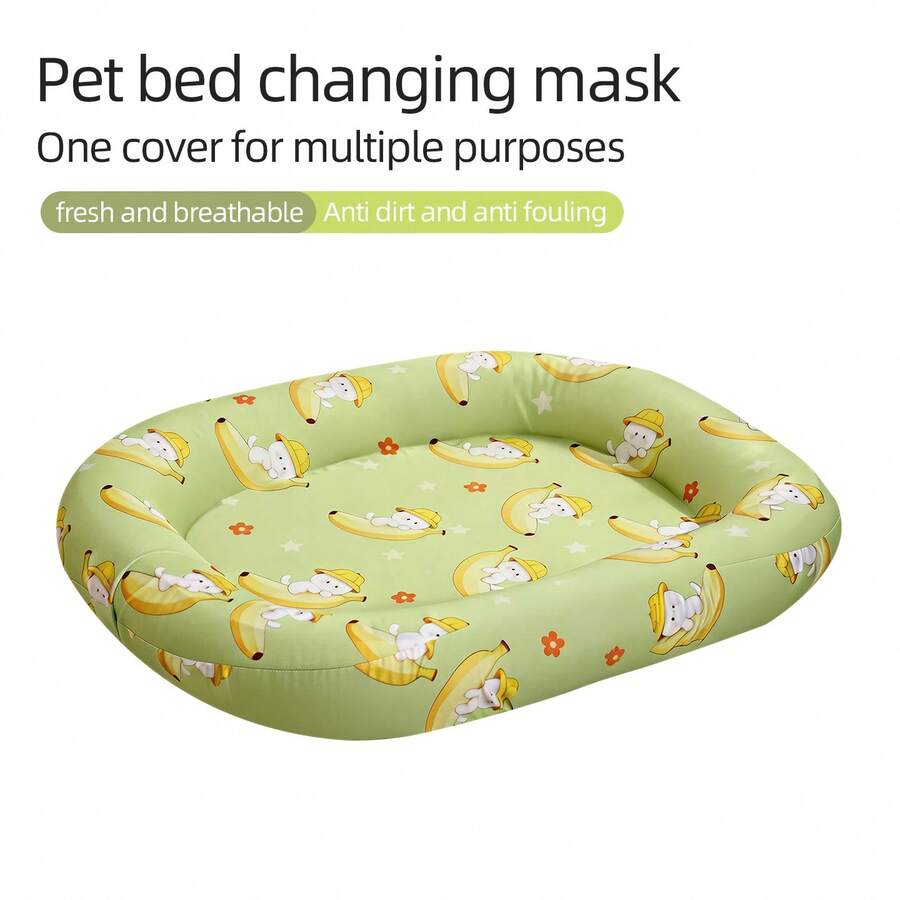Ice Silk Pet Bed Cover - Removable & Washable - Stain-Resistant & Bite-Resistant - Cute Cartoon Pattern - Multiple Sizes - Suitable For Puppies, Kittens And Small Dogs - XL - View 1