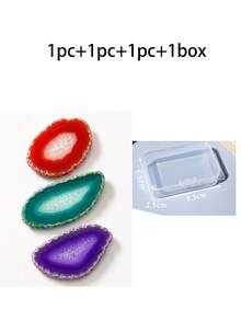 Exquisite Red, Green, Purple Agate Slice Set (With Gift Box) - Authentic Healing Stones For Chakra Balancing, Reiki Therapy And Positive Energy. Unique Birthday And Holiday Gift For Gemstone Collectors, Stunning Desktop Decor - Multicolor - View 11