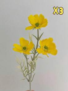 1件/3件 17英吋逼真觸感人造波斯菊花 - 波希米亞風雛菊花束，四季居家裝飾，夏季婚禮與秋季感恩節中心裝飾，不褪色人造菊花，適用於桌面/攝影 - 彩色 - 查看 21