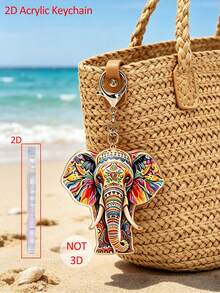 Gantungan Kunci Pola Gajah Warna-warni Lucu 2D Datar, Kompatibel dengan Ransel, Kunci, Dompet - Gantungan Kunci Gaya Lucu, Sempurna untuk Digantung di Tas dan Kunci Mobil, Juga Cocok untuk Ransel dan Tas, Tidak Membutuhkan Baterai, Hadiah Hari Valentine, Aksesori Mobil Praktis, Aksesori Dompet dan Ponsel Wanita, Hadiah untuk Teman, Aksesori Pesta, Suvenir, 2D Datar - MultiWarna - View 5