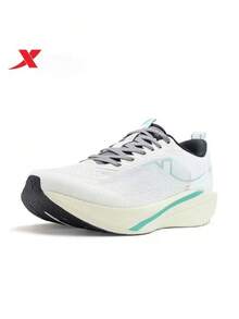 XTEP 新款健身訓練吸震回彈輕量 10.0 男款跑鞋 - 白灰色/綠色 - 查看 1