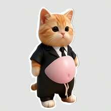 スーツを着たオレンジ色の猫
