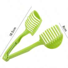 1 pieza Cortador de alimentos multifuncional con clip, cortador de frutas y verduras de plástico, adecuado para la preparación de ensaladas de cocina, esencial de cocina, cortador de alimentos de cocina - Multicolor - Ver 9