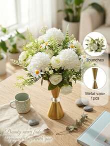 青銅復古風花瓶桌飾中心裝飾品－金屬桌面花架，金屬構造－錐形花瓶適用於各種花卉形狀，婚禮、週年慶典、居家裝飾、桌飾、房間裝飾、送給朋友的禮物、禮品 - 復古設計款 - 查看 15