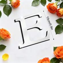 OUTANA Premium 1cm Thick 3D Mirror Wall Letters - Custom Acrylic Alphabet Sign For Wedding Initials, Party Backdrop & Luxury Home Decor (4"/6"/8" Sold Separately) - Silver - View 64