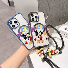 This Disney Mickey Mouse Pattern Lanyard Phone Case Features A Strong Magnetic Closure And Full Coverage Of Acrylic And TPU Material. It's Shockproof, Lightweight, And Suitable For IPhone17/16/11/13/15/15 Plus/15 Pro/15 Pro Max/12/14 Pro Max/11 Pro Max/12 Pro/12 Pro Max/13. It's A Popular Birthday Gift, Business Gift, Durable, Stain-Resistant, And Fingerprint-Resistant New Phone Case For Men And Women. It Also Includes A Mickey Mouse Phone Case And Mickey Mouse Doll Bracelet. Compatible With SamsungGalaxy S20, S21, S22, S23, And S24 Series. It's The Perfect Gift For Friends And Family. This Stylish Phone Case Is Fun, Lightweight, And Durable. IPhone17 Pro Max Phone Case, Minnie Phone Case. - Pink - View 9