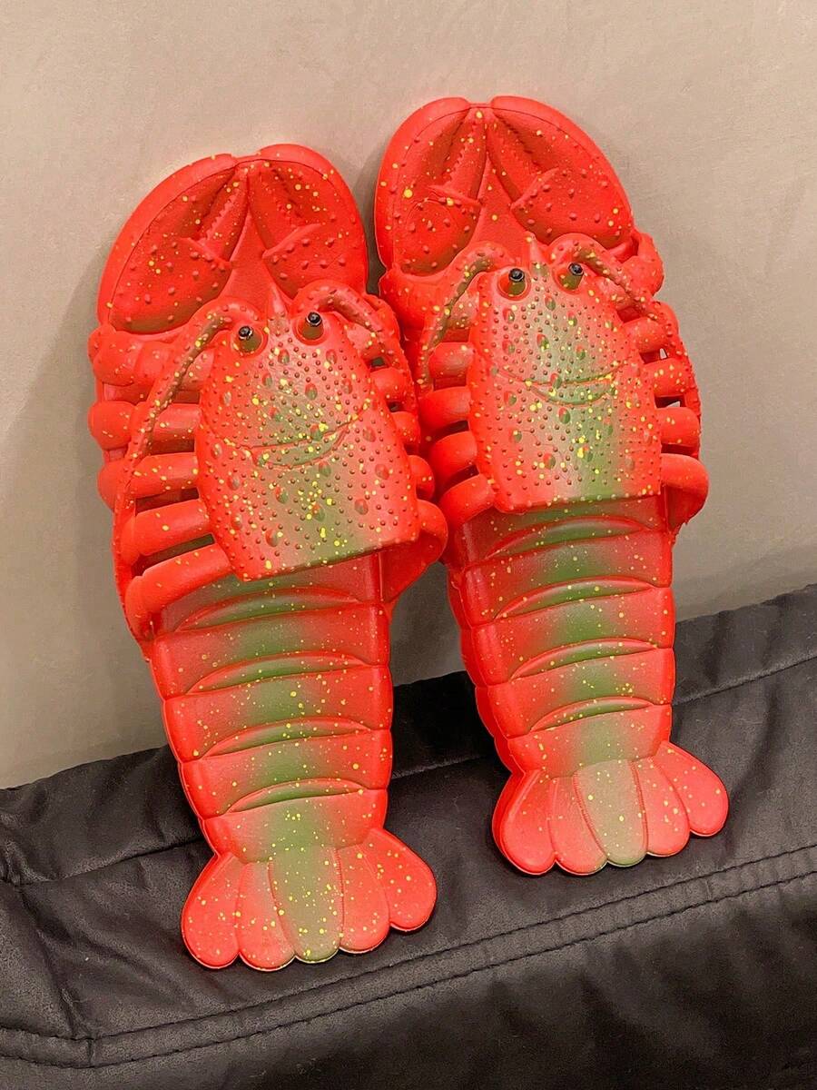 男士拖鞋，龍蝦造型沙灘拖鞋，創意獨特拖鞋，趣味個性化男士拖鞋