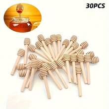 10/30/50Pcs Honey Dipper Sticks Honeycomb Stirrer Spoon Honey Jar Dispenser Stick Syrup Drizzler Kitchen Party Wedding Favor Gift - Apricot - View 6