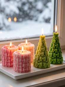 Christmas Tree Bow Candle Silicone Mold, DIY Holiday Aromatherapy Model, Party Tabletop Decor Ornament, Creative Christmas Gift - Bowknot Mold - View 3