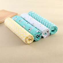 4pcs/Set Selimut Bayi Baru Lahir, Sprei Bayi Hangat dan Nyaman Bermotif, Selimut Bayi Satu Lapisan Bermotif Kartun - MultiWarna - View 9