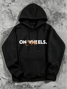 [Versi Ukuran Besar Pria] Wajib Dimiliki untuk Penggemar Balap! Hoodie Kasual Pria dengan Motif Balap, Atasan Lengan Panjang Musim Gugur/Dingin - Hitam - View 4