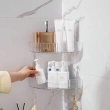 1 Giá đựng đồ dùng nhà tắm trong suốt, hình tam giác/chữ nhật, gắn tường, có móc thoát nước, dùng để đựng dầu gội, dầu xả, xà phòng. - Trong sáng - Xem 3