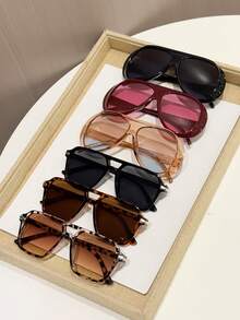6 pares de gafas de moda con lentes de color y montura completa de estilo aviador con estampado de leopardo para mujeres, diseño de estilo INS, mezcla perfecta de borde moderno y encanto vintage, adecuado para fotografía callejera, salidas, vacaciones y otras ocasiones - 6 colores 2 - Ver 22