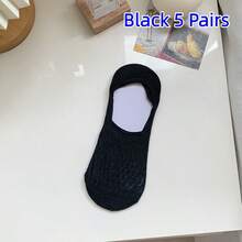 1/5/8/10/12 Pairs Multi-Pack Women's Mesh Summer Thin Solid Color Invisible Socks, Non-Slip Boat Socks, Soft Comfortable Casual Fluffy Socks, Suitable For Daily Outings, Home, Office, Campus, Sports Short Socks - Multicolor - View 13