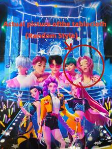 1件新款K-POP D Emon Hunter女團全印花桌布 卡通女巫團體一次性桌布 生日派對佈置用品 適合生日派對裝飾、K-POP D Emon Hunters主題派對佈置 - 彩色 - 查看 7