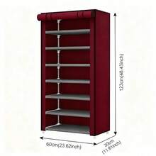 Red Dust-Proof Shoe Rack, Multi-Layer Minimalist Freestanding Shoe Storage Rack, Easy Assembly Space-Saving Storage Shelf, Suitable For Dorms And Homes, 6/8/10 Layers Optional (Can Hold 15-27 Pairs Of Shoes) - Red - View 8