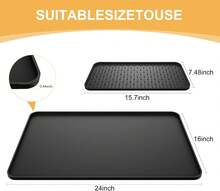 Tappetino in silicone nero effetto asfalto, tappetino da caffè 2 in 1 60 x 40 cm, tappetino di asciugatura antiscivolo resistente al calore con tappetino rimovibile, tappetino antiscivolo per bancone cucina, tappetino porta tazze tutto in uno, tappetino antiscivolo che intrappola lo sporco, tappetino in asfalto anti-perdita d'acqua per bancone bar, tappetino antiscivolo per piano cucina, resistente alle temperature e facile da maneggiare, design a zone più pratico, dì addio alle macchie d'acqua sul piano di lavoro. - nero - Visualizzare 8
