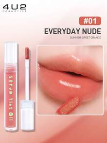 4U2 Lip Glaze ini memiliki tekstur yang melembapkan, mencegah penggumpalan, menjaga bibir tetap terhidrasi sepanjang hari, memberikan kilau yang memukau, dan tidak lengket. Sempurna untuk perjalanan, kencan, konser, dan pesta. - 01 TELANJANG SETIAP HARI - View 2