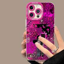 Collage romántico punk rosa y negro de Bratzfunda de teléfono Fundas compatibles con ,Apple,VIVO,OPPO,,, y Honor.Fabricadas en silicona TPU,ofrecen protección contra golpes y caídas.correa para celular - Blanco - Ver 4