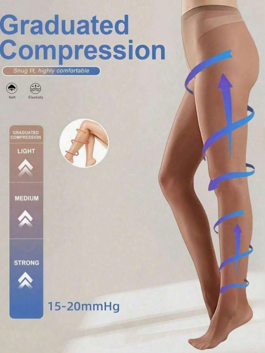 1/3 Đôi Quần Tất Nén Định Hình Phân Cấp Cho Nữ, Quần Tất Siêu Mỏng Bán Trong Suốt, Có Các Màu Đen, Be, Cà Phê Và Nhiều Màu Khác, Thanh Lịch, Thoải Mái, Ôm Sát Da, Bề Mặt Mịn - Nhiều màu - Xem 1