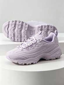 Skechers 女士休闲鞋，D'LITES系列系带运动鞋，舒适减震户外休闲鞋 150243-LAV - 薰衣草色 - 查看 5