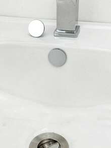 1 buah Cincin Lubang Pembuangan Air Wastafel, Penutup yang Dihias Rapi, Sumbat Lubang Pembuangan Air Wastafel, Cincin Lubang Pembuangan Air Wastafel Plastik dan Baja Tahan Karat - Cincin luapan wadah air - View 7